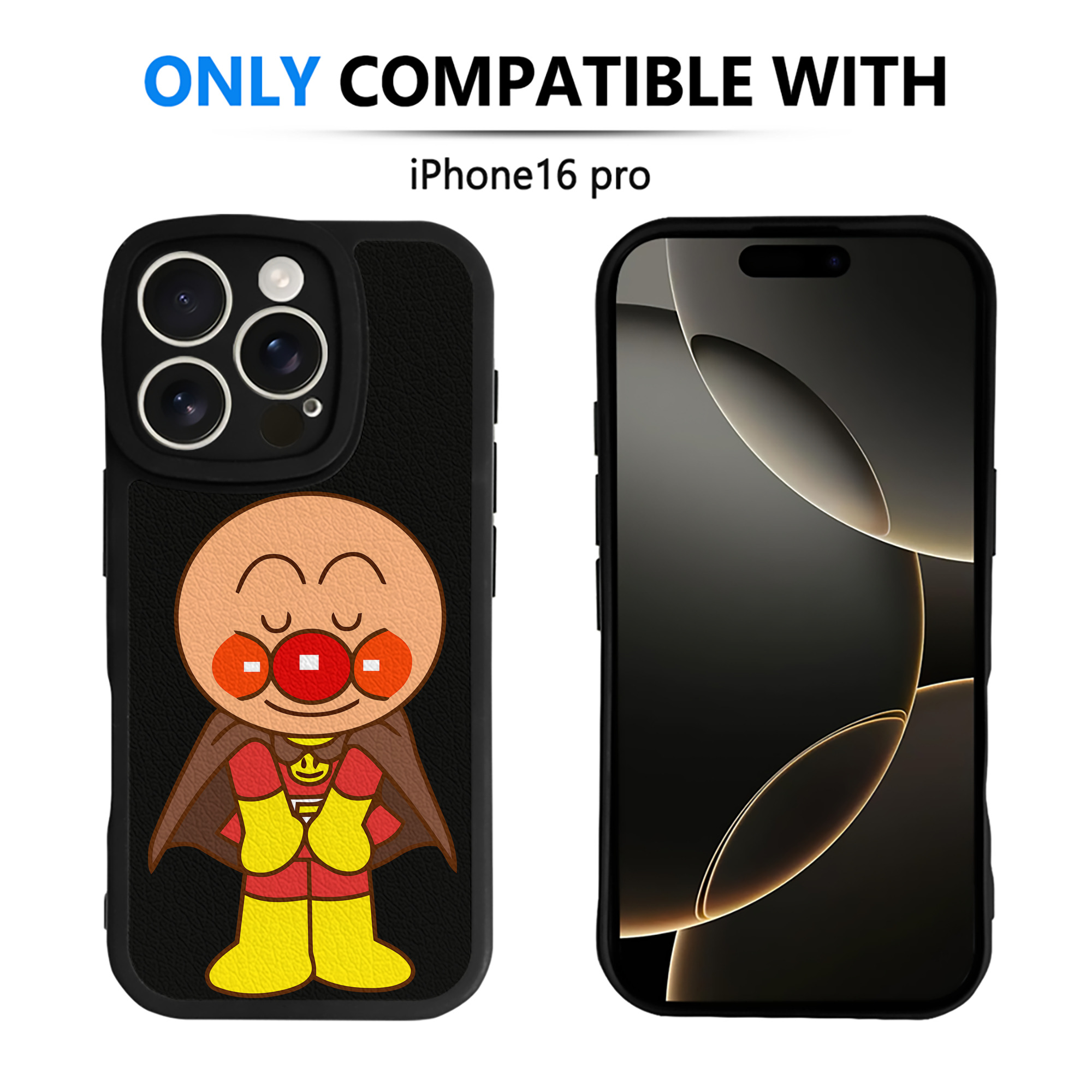 （画像用） アンパンマン Anpanman 【iPhone 16シリーズ対応】シリコンスマホケース（レザー調） 材質：シリコン